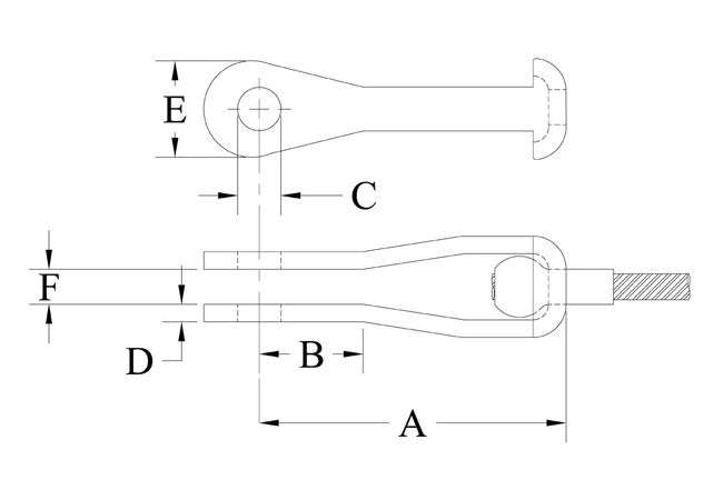Stainless Steel Strap Fork End NAS1435-K - Image 2