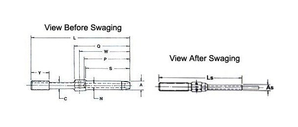 Locking Studs MS21260 - Wire Rope Dia 5/8 - Thread Size 7/8-14 - Image 2