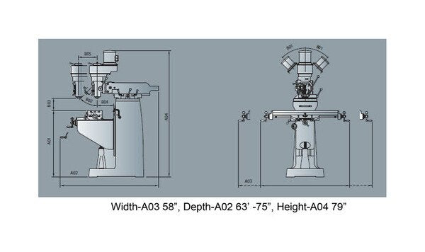 GANESH Precision Milling Machine GMV-1F, 9 x 42 in, 3-Axis DRO - Image 4