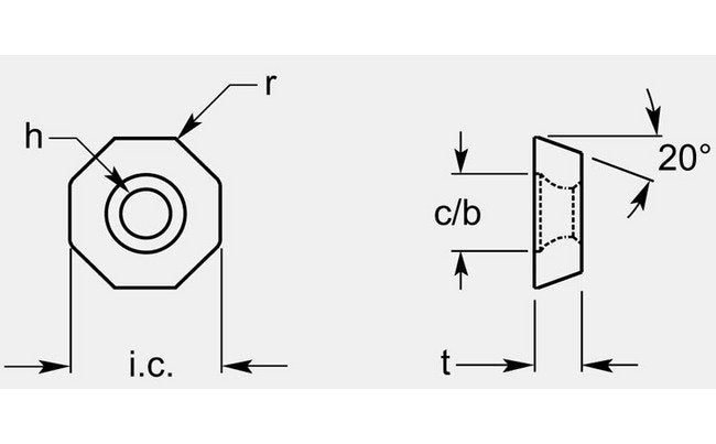 ISO Octagon Milling Blank, 0.205 / 0.213 in Thickness - Image 1
