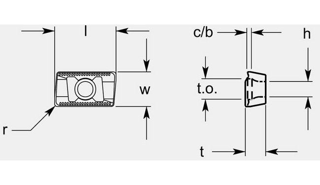 ISO Style Parallelogram Milling Blank with Chipbreaker, 0.227 / 0.233 in - Image 1