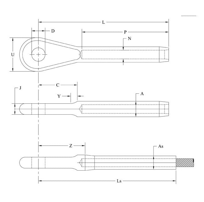 MS20668 Military Spec Eye Ends for 5/8" Wire Rope - Image 2