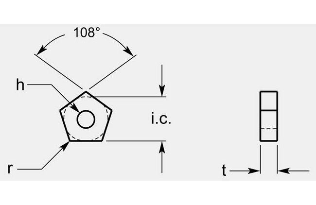 Precision Negative Pentagon with Hole, 0.200 / 0.208 in - Image 1