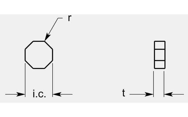 Precision Negative Octagon Milling Blanks, Thickness 0.260 / 0.268 in - Image 1