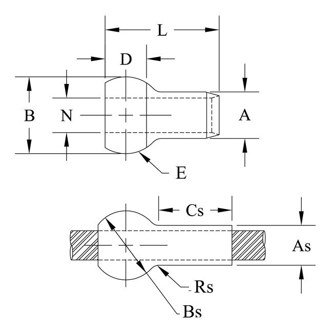 MS20664 Series 0.132 Inch (in) Diameter A Single Shank Ball - Image 2