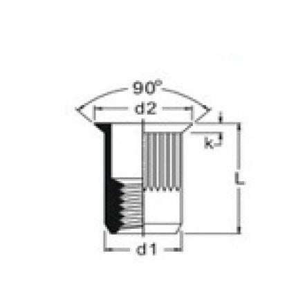 15.5mm M-Series Stainless Steel Rivet Nut with M6 Thread - Image 2