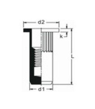 M6 Closed End Cylindrical Rivet Nut - 24.5mm L, Zinc Plated Steel - Image 2