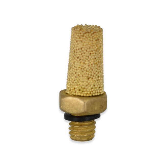 ATTS Series 10-32 Unified National Fine (UNF) and 40 Micron (µm) Nominal Rating Bronze Filter Brass Muffler - Image 1
