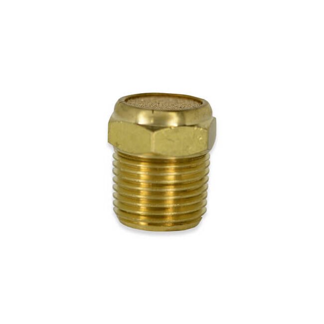 ATBV Series 1/4 Inch (in) Female National Pipe Thread (FNPT) Nickel Plated Steel Breather Vent Muffler - Image 1