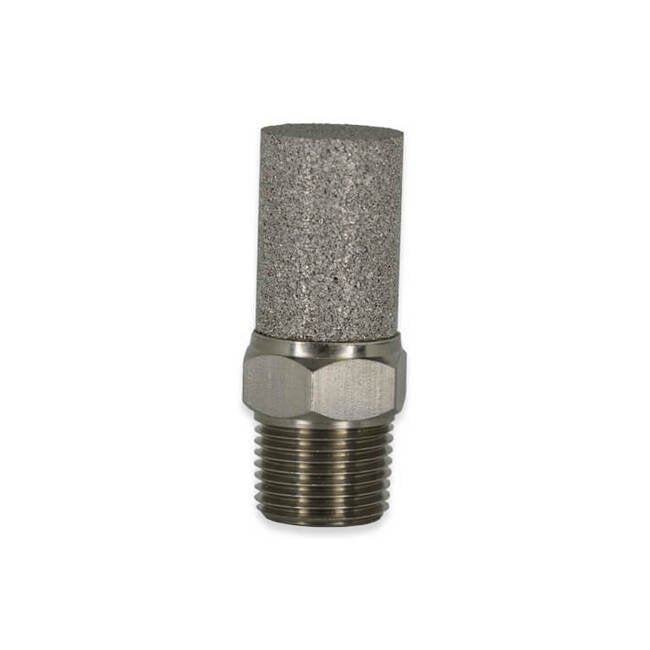 VTS Series 1/8 Inch (in) Male National Pipe Thread (MNPT) Stainless Steel Muffler - Image 1
