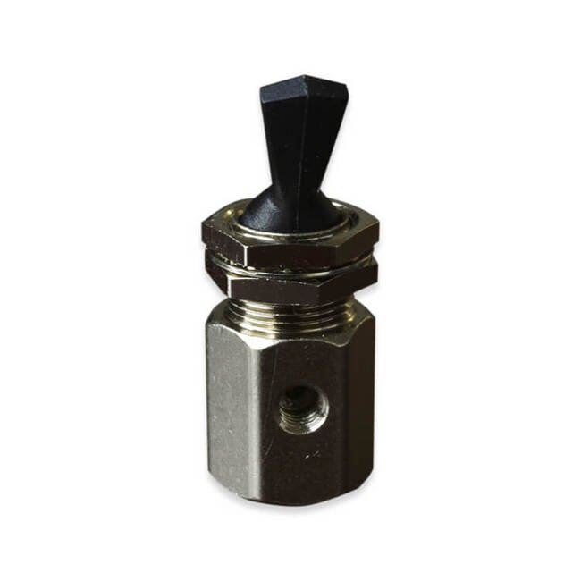 10-32 Thread Size Female Unified National Fine (UNF) Outlet Toggle Valve - Image 1