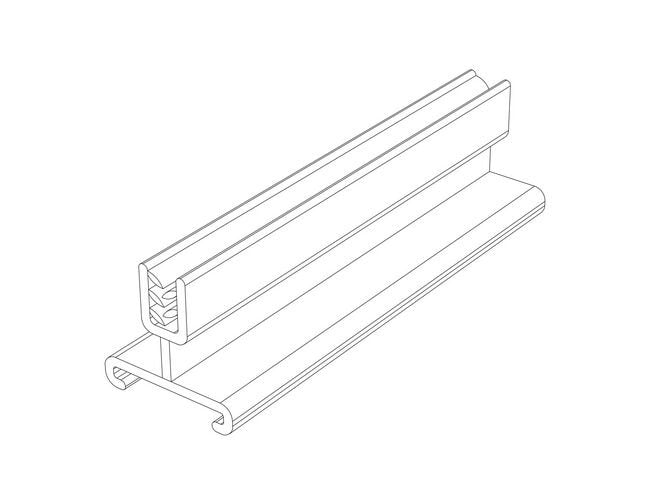 Centered Grip Slide-On Sign Holder - 0.100" to 0.250" Grip, Clear PVC - Image 2