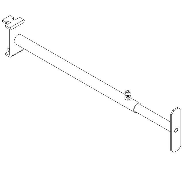 Beige Metal Telescopic Bracket for Gondola Uprights - Tool-Free Design - Image 2