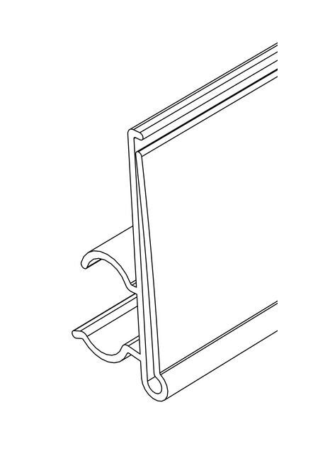 1-1/2" Height White Narrow Double-Wire Shelf Info Strip - Image 2
