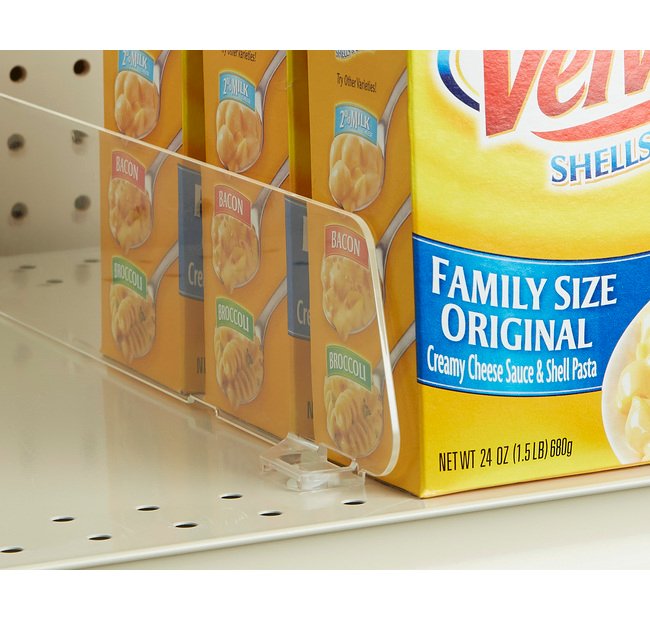 Solid Contoured Shelf Divider - Crystal Clear Styrene, 3" x 14-1/4" - Image 1