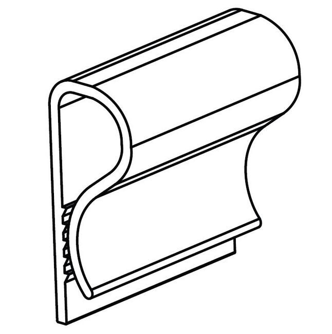 Clear Polyvinyl Chloride R-Clip with Adhesive - Image 2
