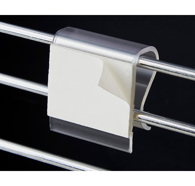 Clear Polyvinyl Chloride R-Clip with Adhesive - Image 3