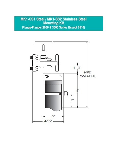 NOSHOK 2170 Series Block and Bleed 2-Valve, 1/2" NPT, Male x Female, Steel, Soft Seat, 0.187" Orifice - Image 5