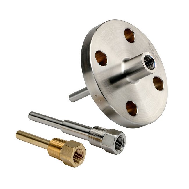 NOSHOK 1/2" Brass Thermowell - Straight Shank, 4" Length - Image 3