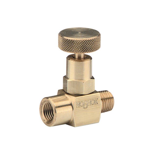 NOSHOK 1/8" Brass Needle Valve with Soft Tip Mini Valve - Image 1