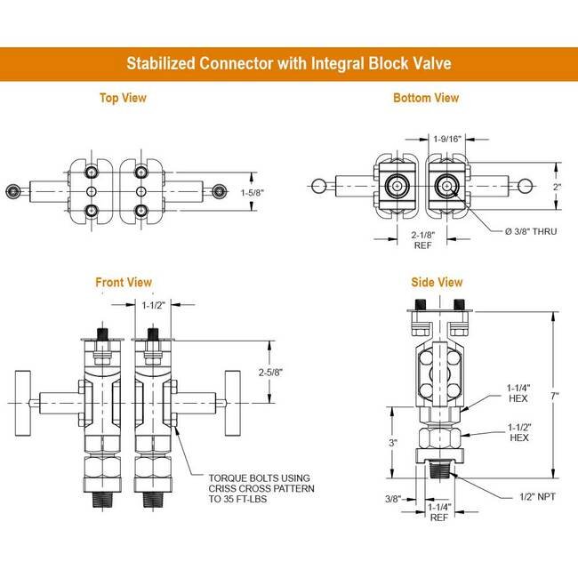 Stainless Steel Stabilized Connector Valve Pair with Flange, SV Series - Image 2