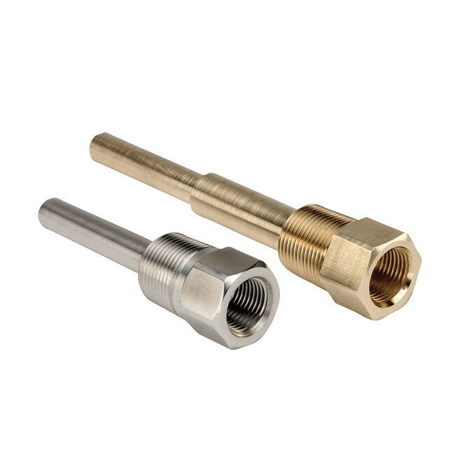 NOSHOK 3/4" NPT Brass Thermowell with 1/2" NPSM Instrument Connection - Image 1