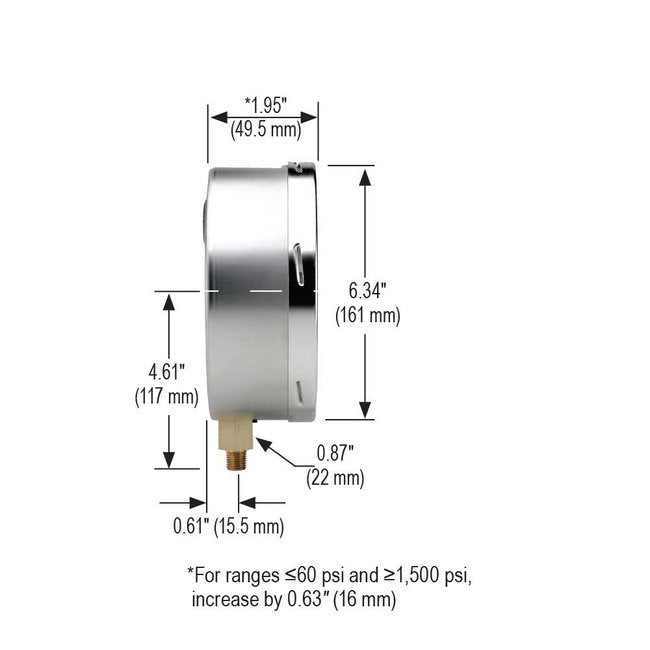 NOSHOK 800 Series 6" Precision Test Gauge - Image 2