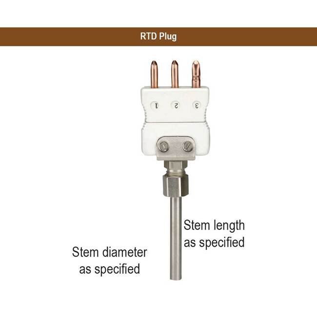 NOSHOK PT100 3-Wire 1/2" NPT 4" Stem Industrial RTD Probe - Image 5