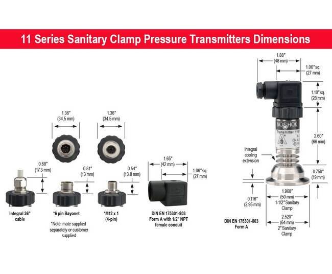 NOSHOK 11 Series 1-1/2" Sanitary Clamp Pressure Transmitter - Image 3