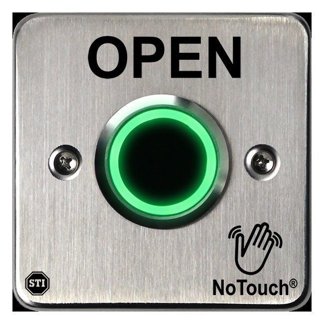 NoTouch® European Single-Gang, Open Stainless Steel Infrared (IR) Pushbutton Switch - Image 1