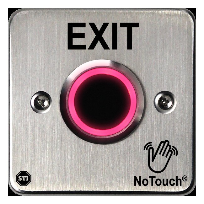 NoTouch® European Single-Gang, Exit Stainless Steel Infrared (IR) Pushbutton Switch - Image 3