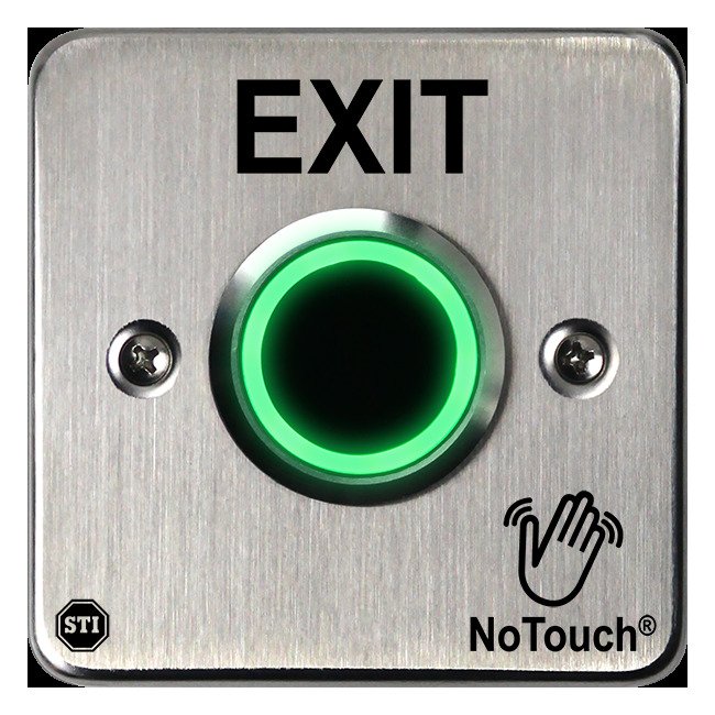 NoTouch® European Single-Gang, Exit Stainless Steel Infrared (IR) Pushbutton Switch - Image 1