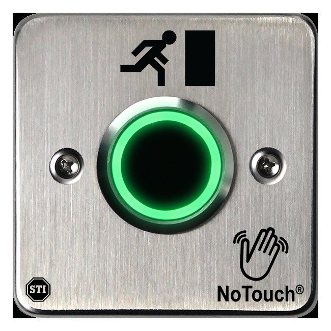 NoTouch® European Single-Gang, Door Symbol Stainless Steel Infrared (IR) Pushbutton Switch - Image 1