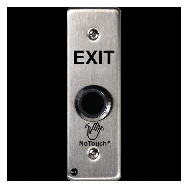 NoTouch® Slim/Mullion Mount, Black Box, Exit Stainless Steel Infrared (IR) Pushbutton Switch - Image 2