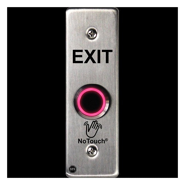 NoTouch® Slim/Mullion Mount, Black Box, Exit Stainless Steel Infrared (IR) Pushbutton Switch - Image 3