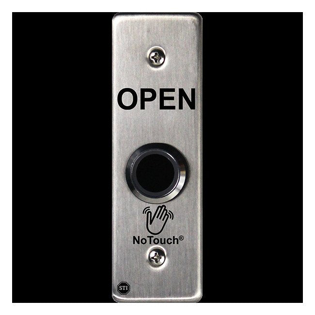 NoTouch® Slim/Mullion Mount, Black Box, Open Stainless Steel Infrared (IR) Pushbutton Switch - Image 2