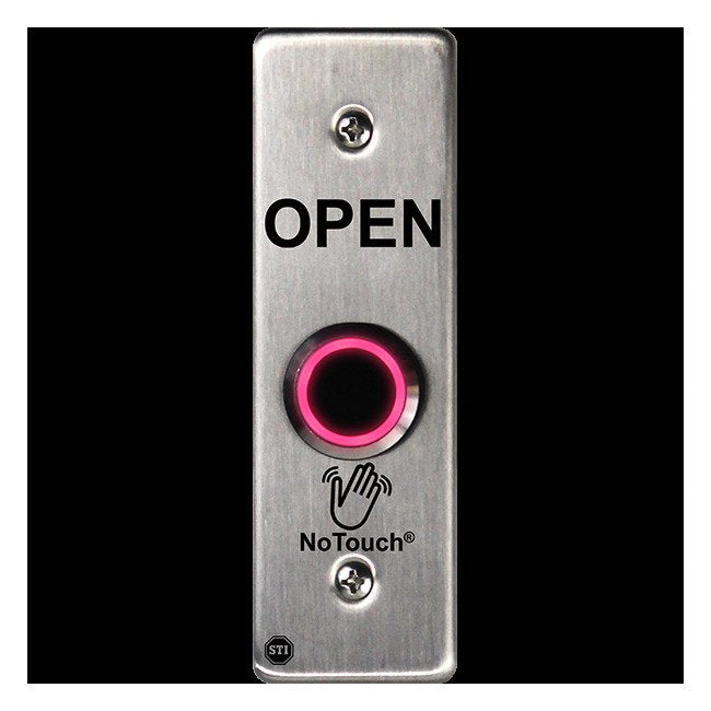 NoTouch® Slim/Mullion Mount, Black Box, Open Stainless Steel Infrared (IR) Pushbutton Switch - Image 3