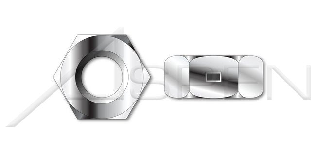 AISI 304 Stainless Steel (18-8) 2 Way Reversible Finished Nut Pattern Waxed Lock Nut - Image 1