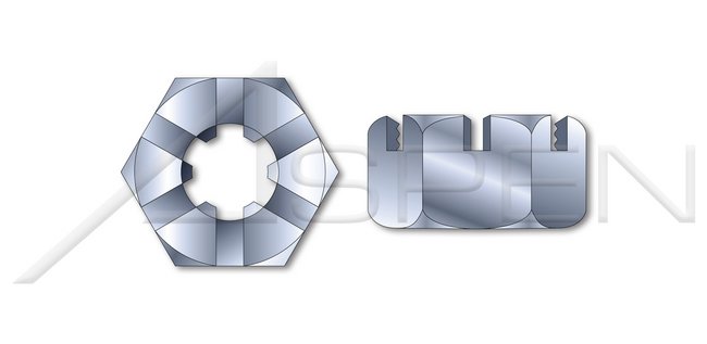 Steel Zinc Plated Slotted Nut Pattern Hex Nut Finished - Image 1