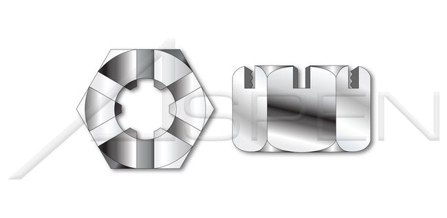 A2 Stainless Steel DIN 935/ISO 7035 Metric Slotted Castle Nut - Image 1