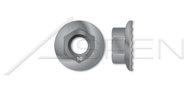 Steel Plain Class 10 DIN 6923 Metric with Serrations Hex Flange Nut - Image 1