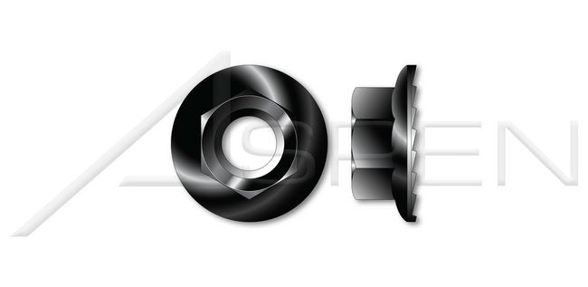 Steel Black Oxide Hex Flange Nut with Serrations - Image 1
