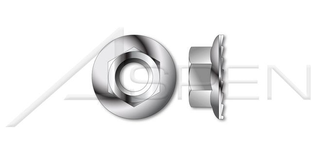 A2 Stainless Steel DIN 6923 Metric with Serrations Hex Flange Nut - Image 1