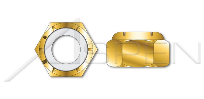 N1610 Series Hex Nylon Insert Stop Grade 8 Steel Yellow Zinc Lock Nut - Image 1