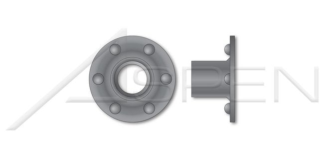 Round Base 3/4 in. 3 Projections Steel Plain Weld Nut - Image 1