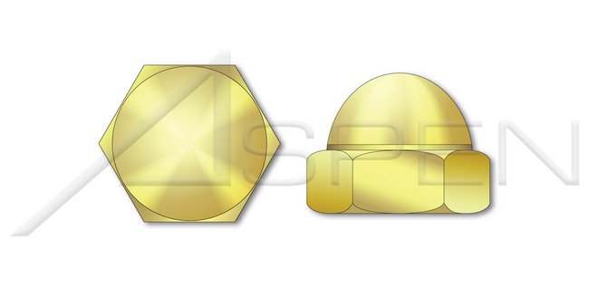 Closed End Brass Acorn Cap Dome Nut - Image 1