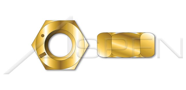Steel Yellow Zinc Grade 8 UNF Thread Made in U.S.A. Hex Finished Nut - Image 1