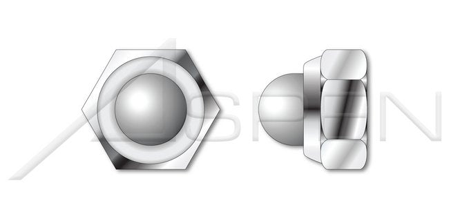 A2 Stainless Steel DIN 986 Metric Hex Nylon Insert Domed Cap Stop Lock Nut - Image 1
