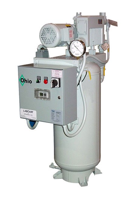 82 Inch (in) Width (B) and 90 Inch (in) Height (C) Stack Mounted Quadruplex Oil-Sealed Rotary Vane Medical Vacuum System - Image 2