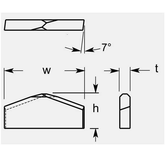 Ultra-Met® Roof Bit, 0.600 in Height, 140º Angle - Image 1